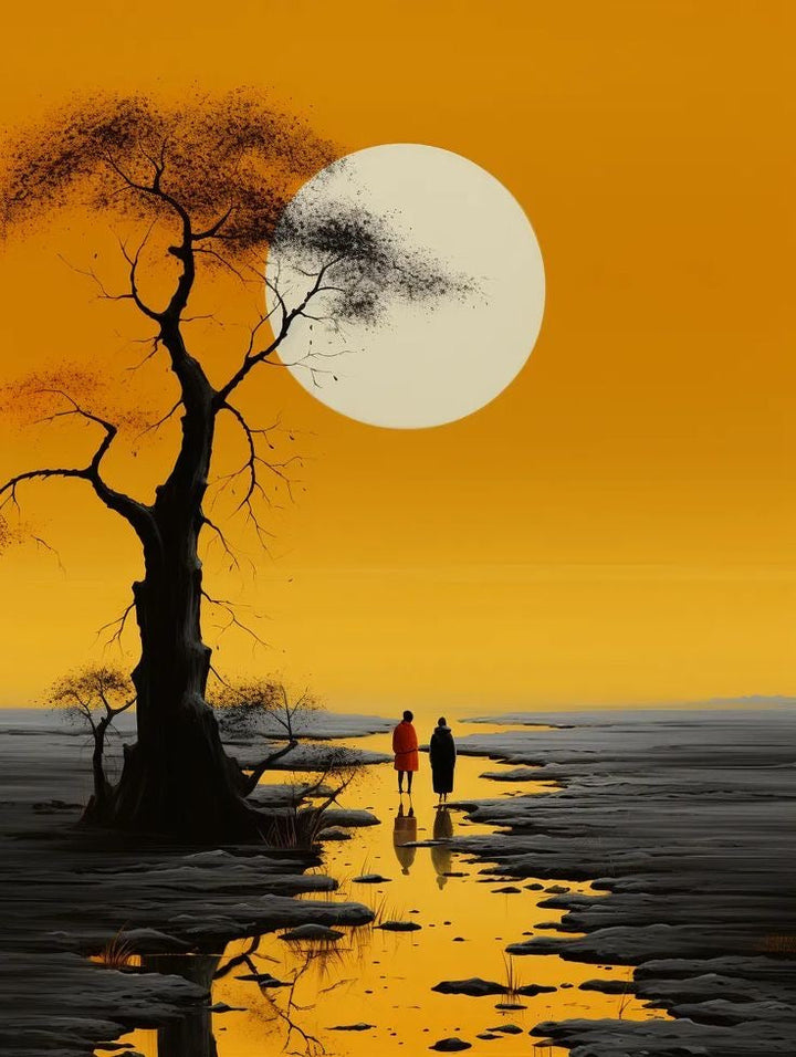 Golden Path Reflection Canvas