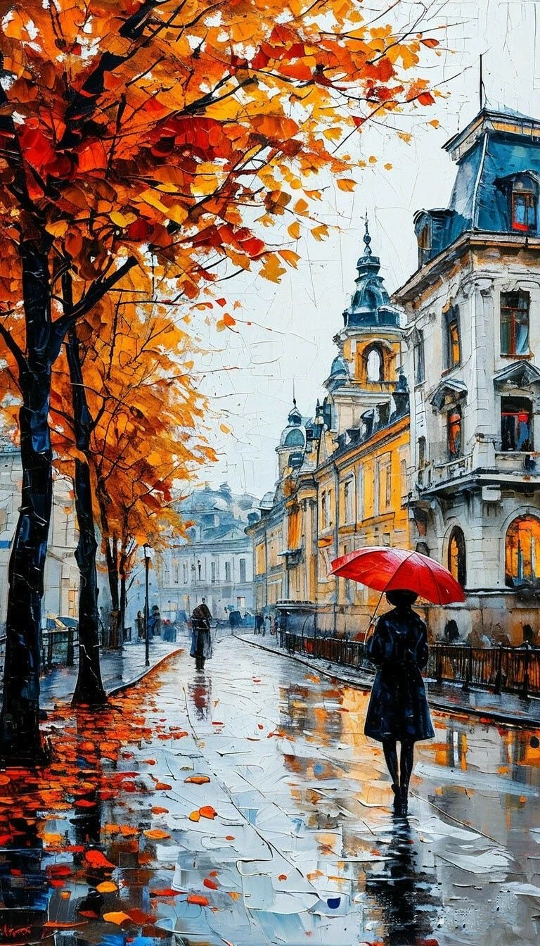 Autumn Street Canvas Art