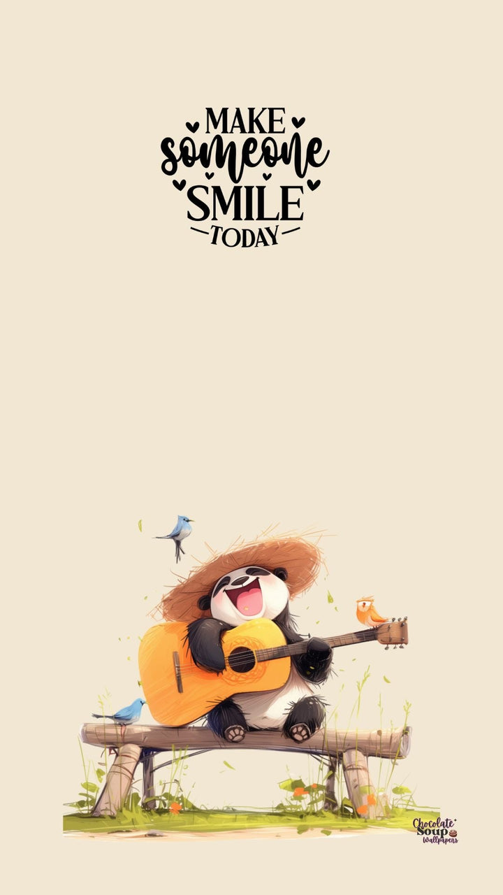 Whimsical Panda Smile Quote Canvas Wall Art