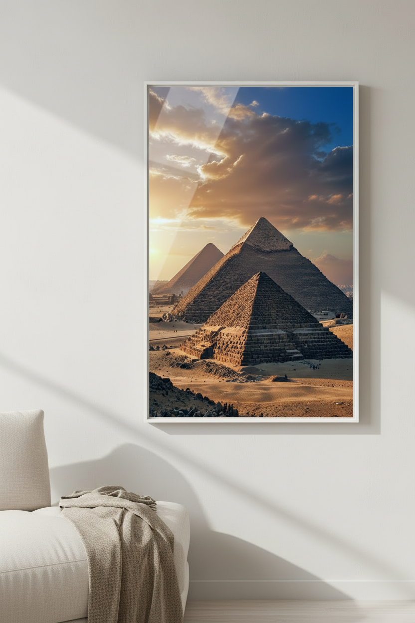 Great Pyramids of Giza Sunset Canvas Wall Art