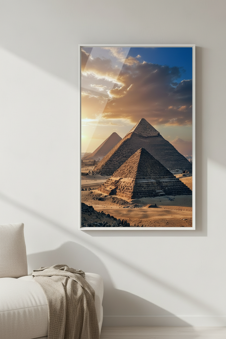 Great Pyramids of Giza Sunset Canvas Wall Art