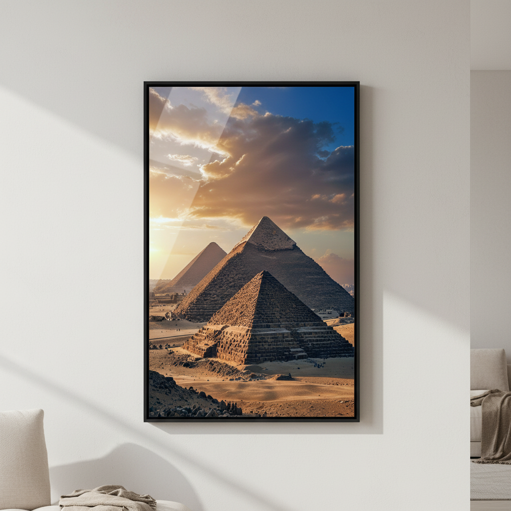 Great Pyramids of Giza Sunset Canvas Wall Art