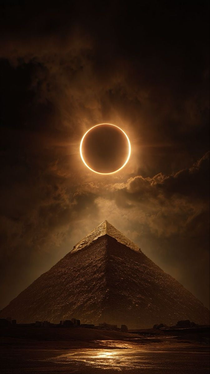Solar Eclipse Pyramid Canvas Wall Art