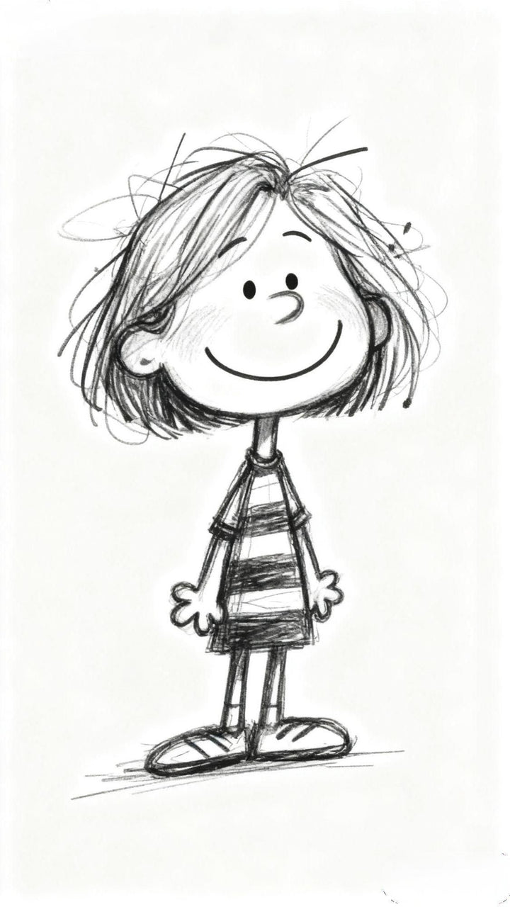 Cute Sketch Child Canvas