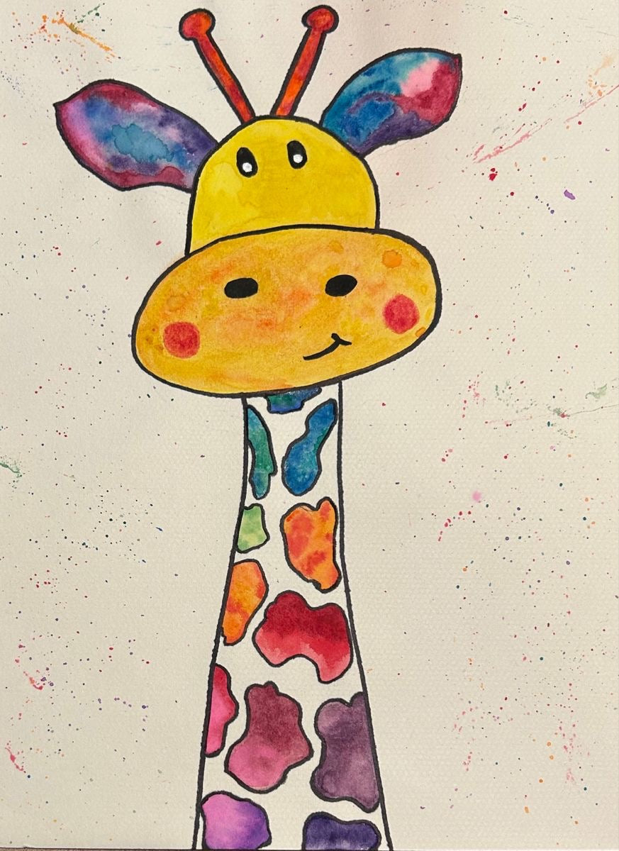 Colorful Giraffe Kids Canvas