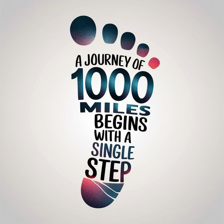 Journey of 1000 Miles Quote Canvas