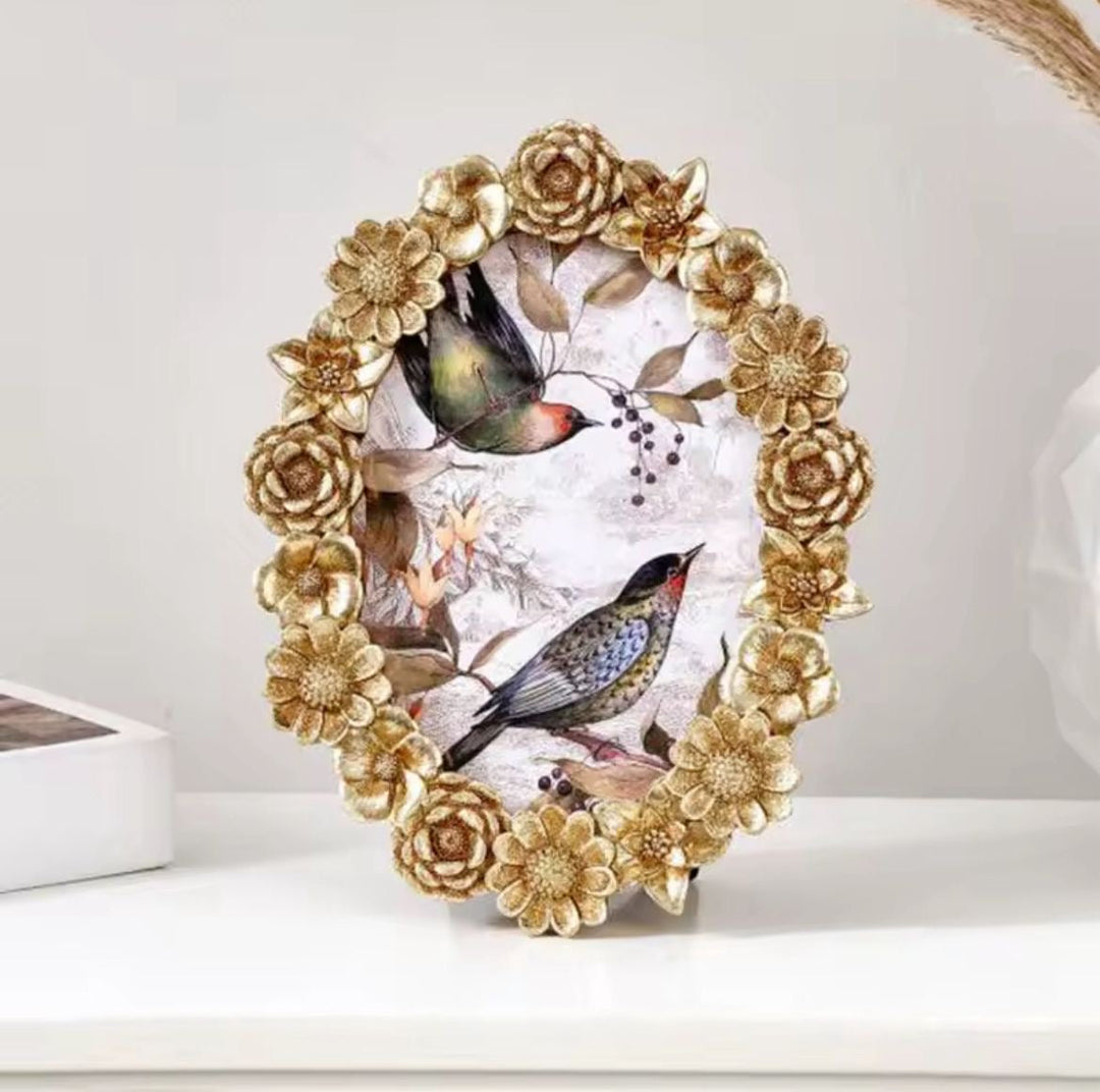 Gold Floral Photo Frame Set