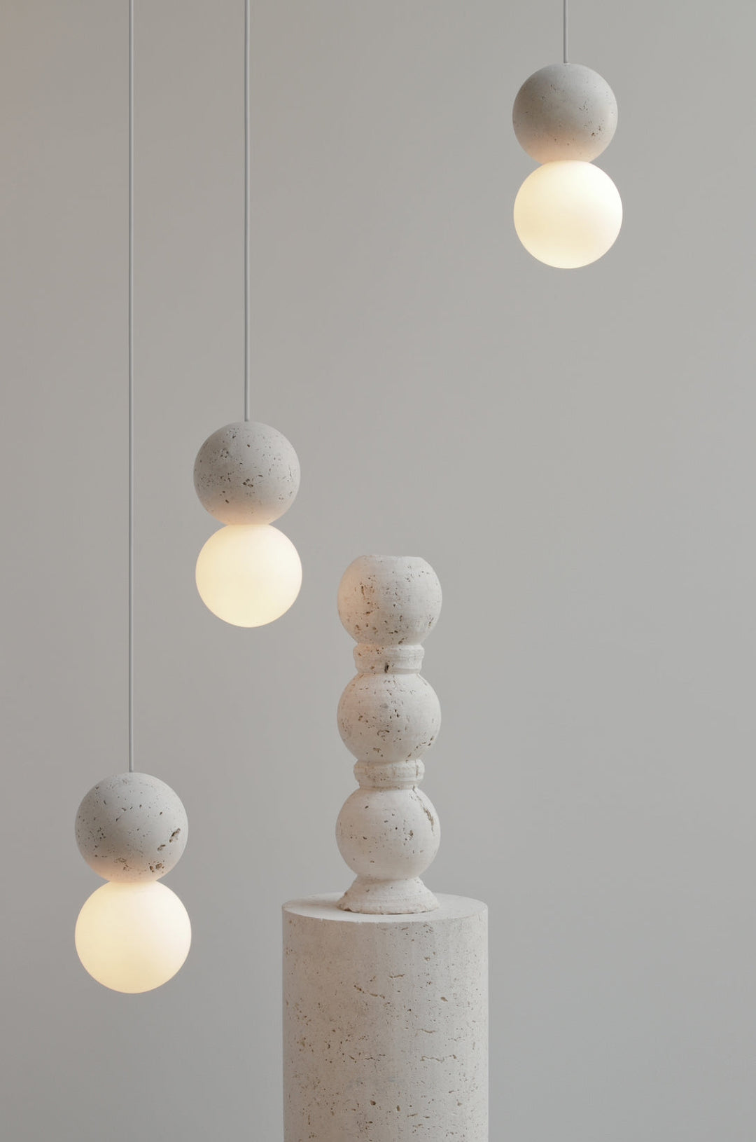 Modern Sculptural Pendant Light with Concrete Finish