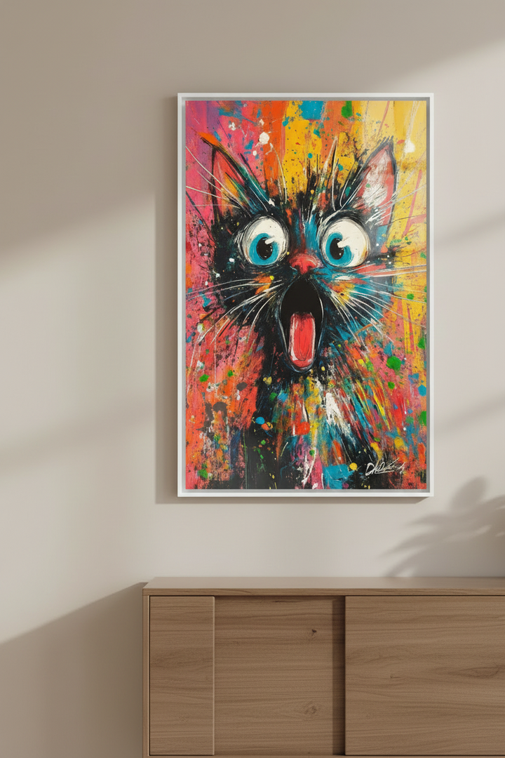 Colorful Abstract Cat Pop Art Canvas