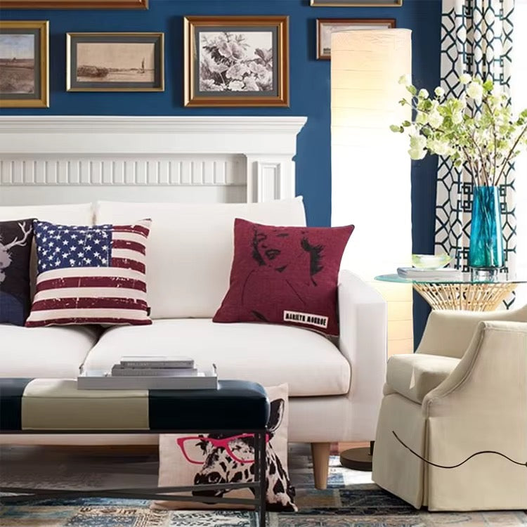 Cylindrical Beige Fabric Floor Lamp