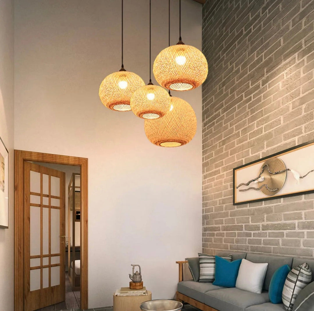 Woven Bamboo Pendant Light