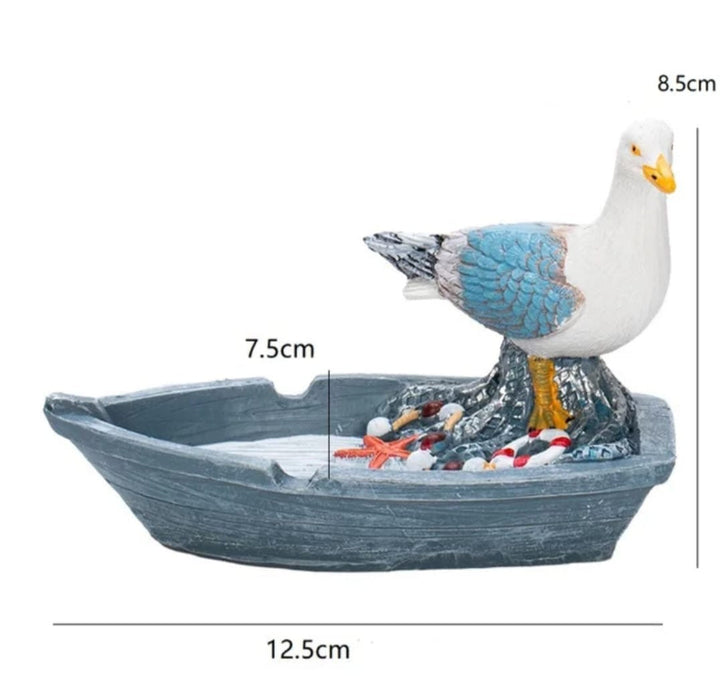 Seagull on Boat Decorative Figurine