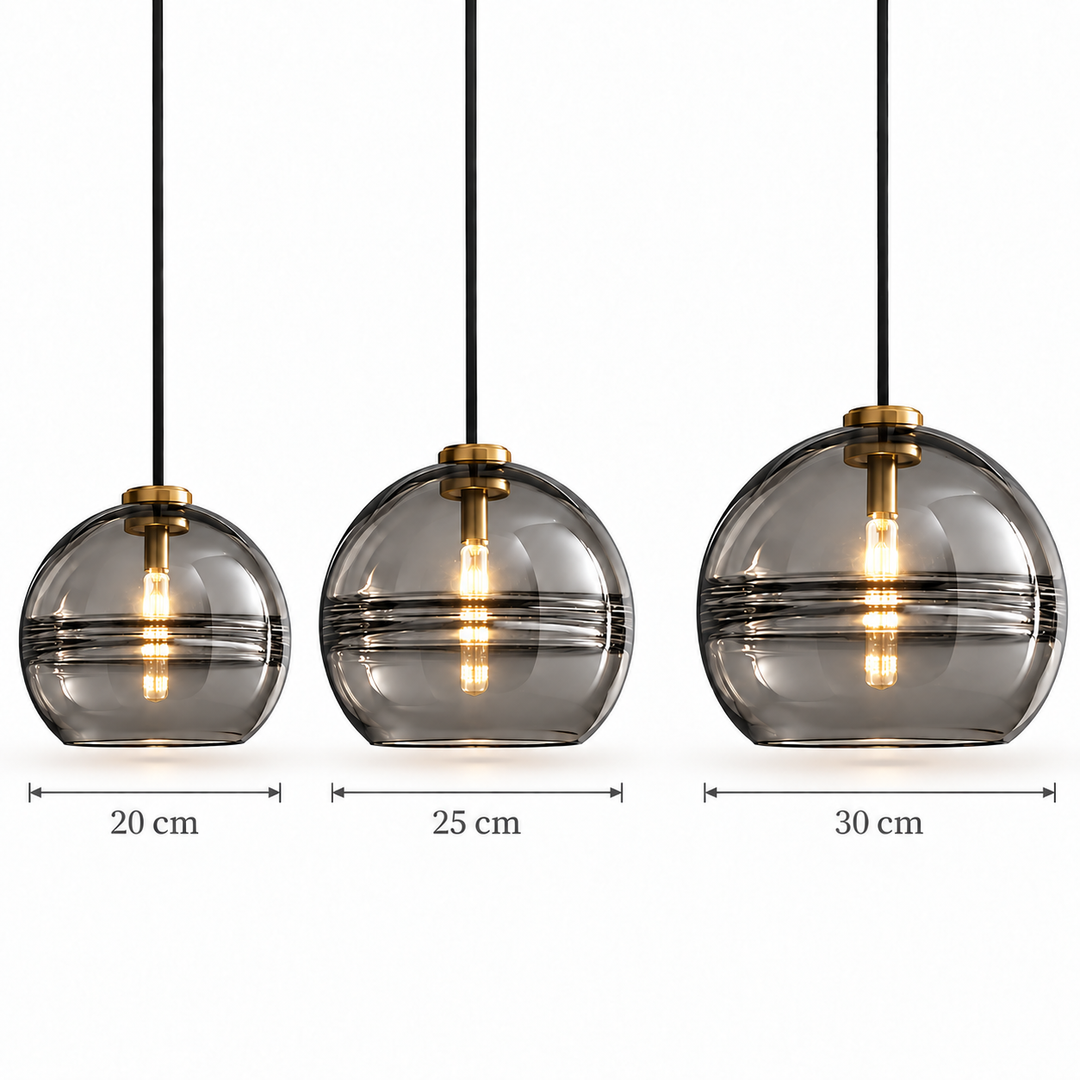 Modern Glass Pendant Light with Purple Amber or Grey color Shade
