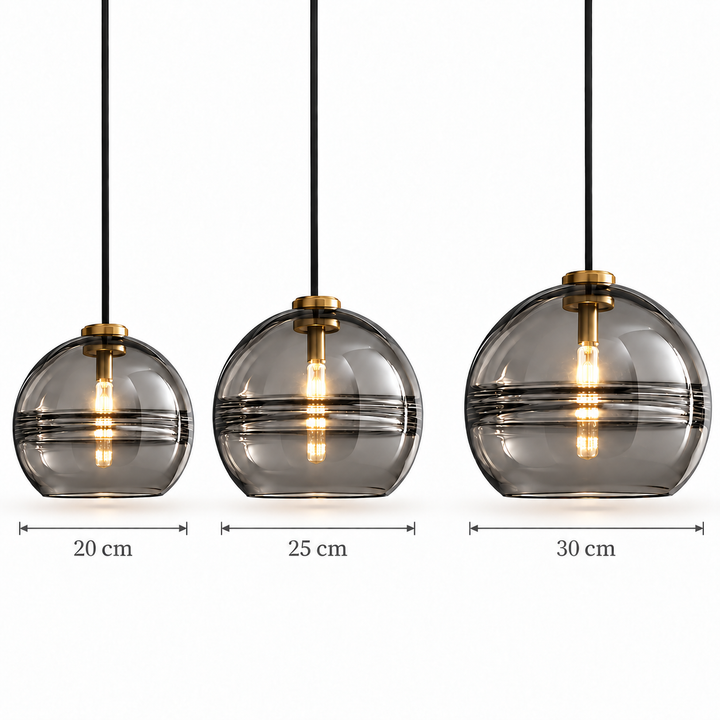 Modern Glass Pendant Light with Purple Amber or Grey color Shade