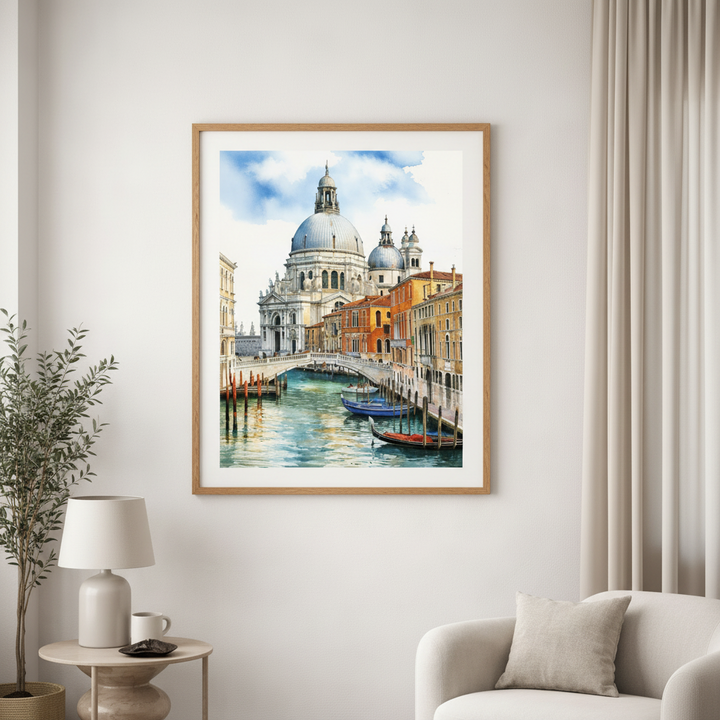 Venice Grand Canal Watercolor Canvas Art