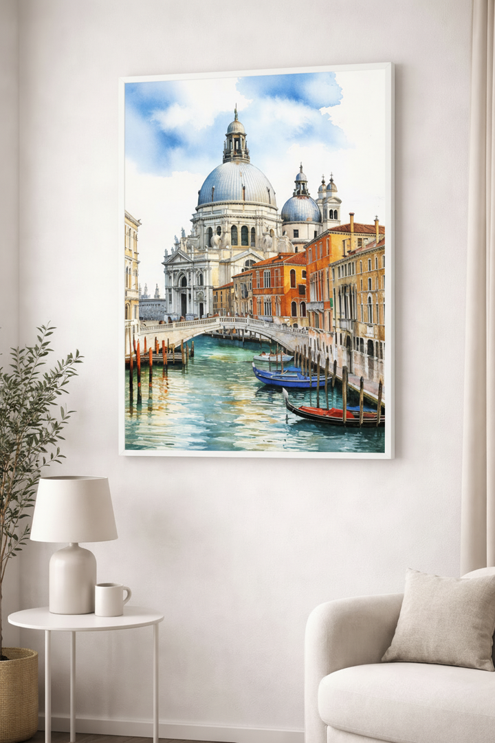 Venice Grand Canal Watercolor Canvas Art