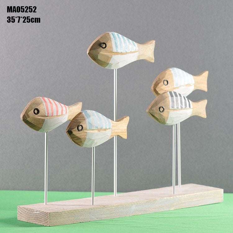 Wooden Fish Table Decor (Multicolor)