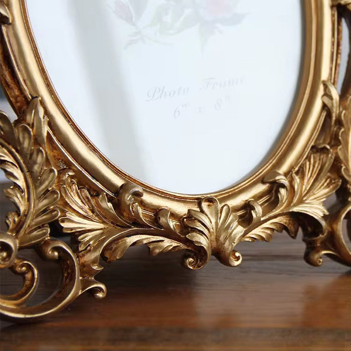 Vintage Ornate Gold Oval Photo Frame