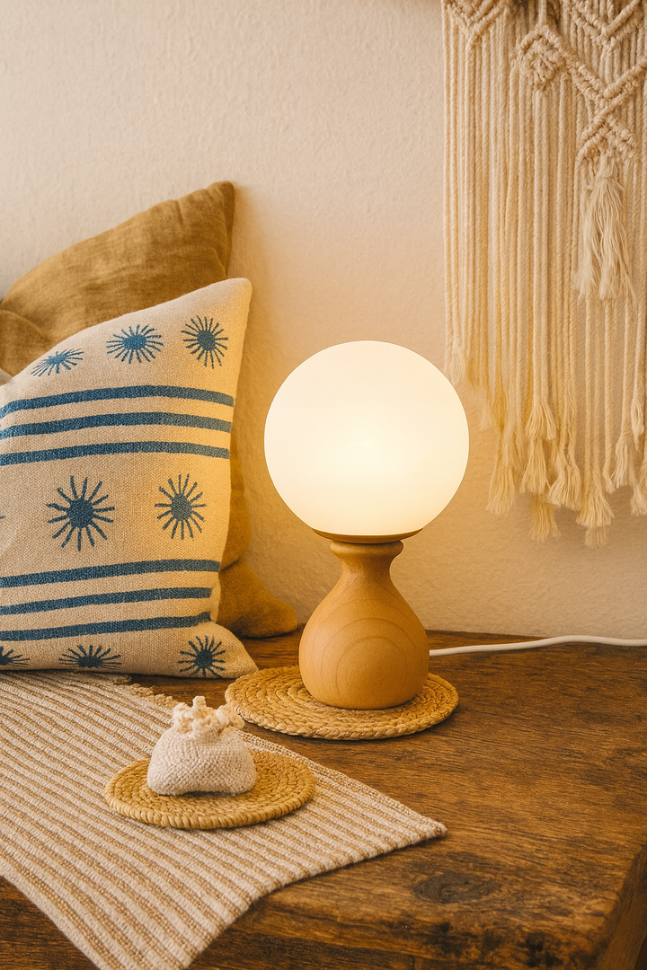 Wooden Globe Table Lamp