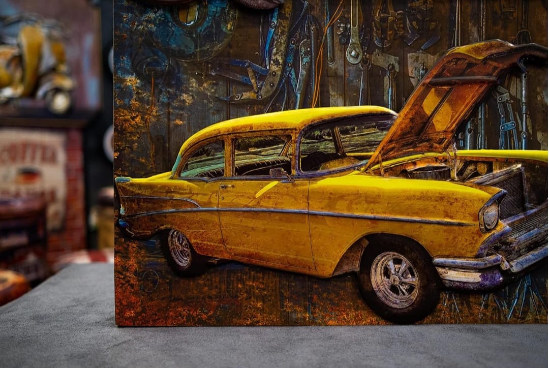 Vintage Repair Shop 3D Metal Wall Art