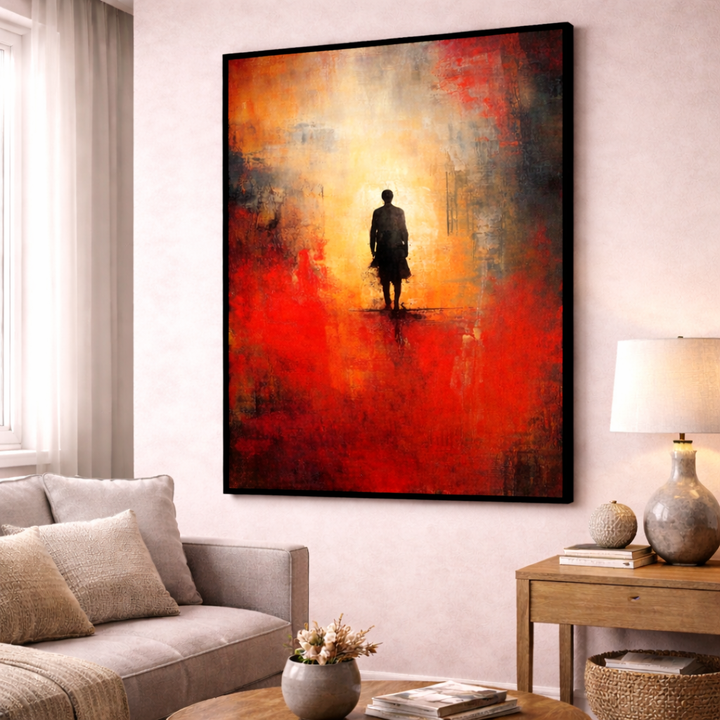 Solitary Path Abstract Framed