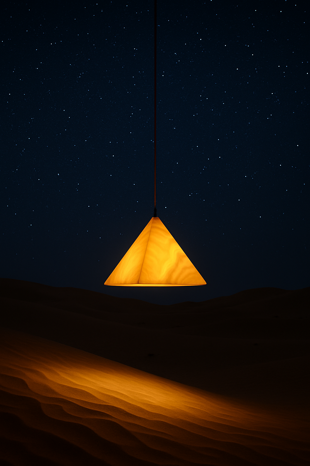 Warm Pyramid AlabasterPendant Light