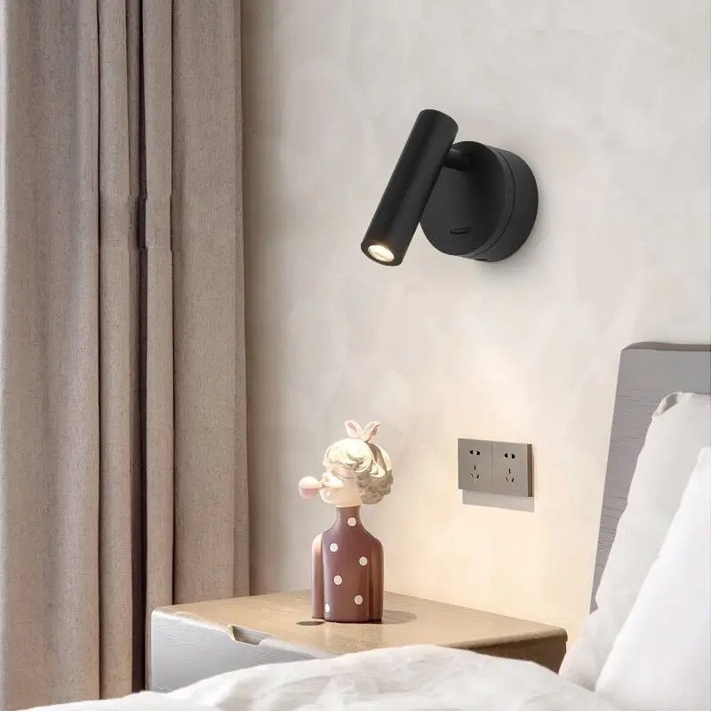 Modern Black Wall Sconce for Bedroom or Living Room