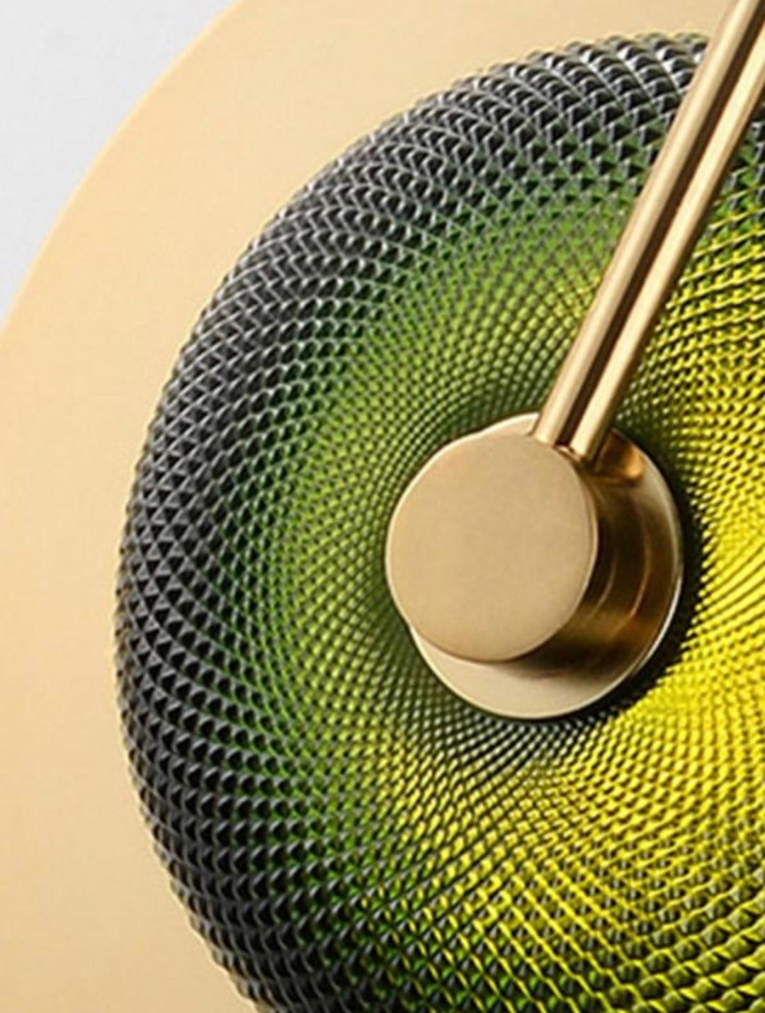 Contemporary Wall Light with Textured Green Glass and Gold Finish