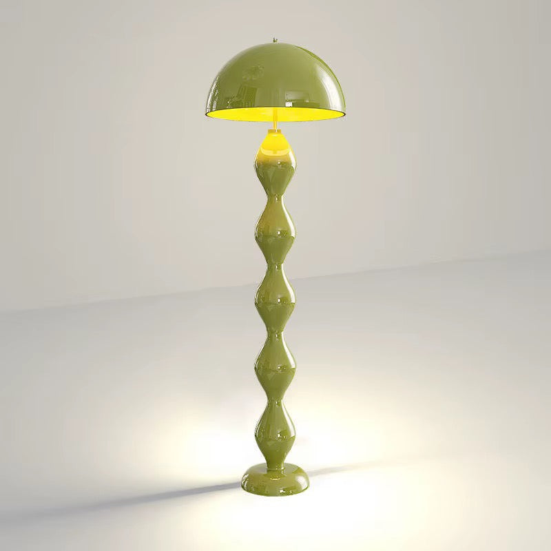 Sculptural Olive Green Dome Floor Lamp