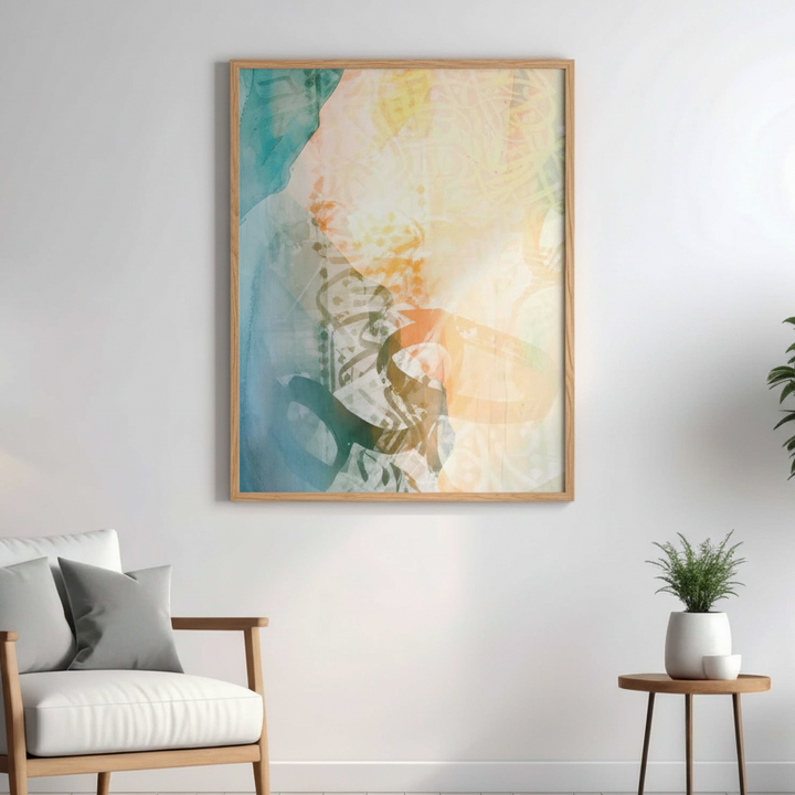 Pastel Abstract Arabic Calligraphy Wall Art