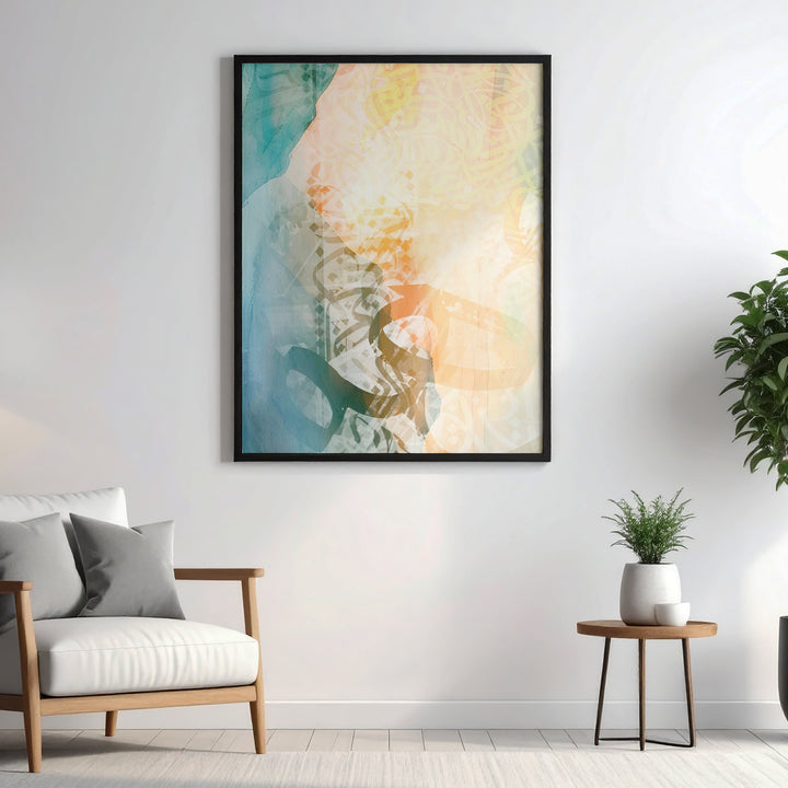 Pastel Abstract Arabic Calligraphy Wall Art