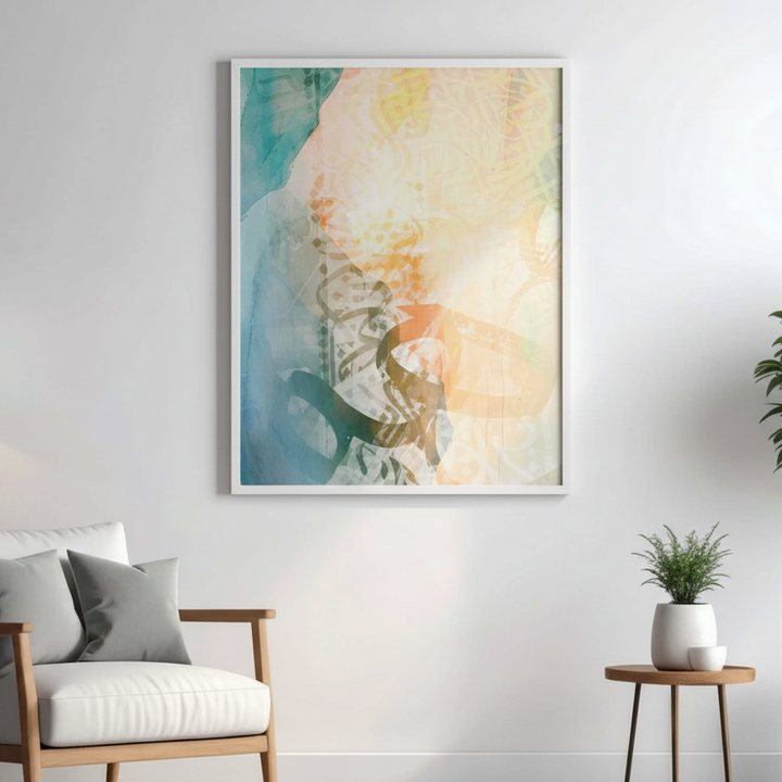 Pastel Abstract Arabic Calligraphy Wall Art