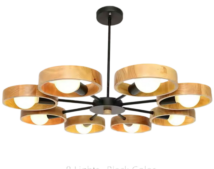 Wooden Ring Multi-Light Ceiling Chandelier