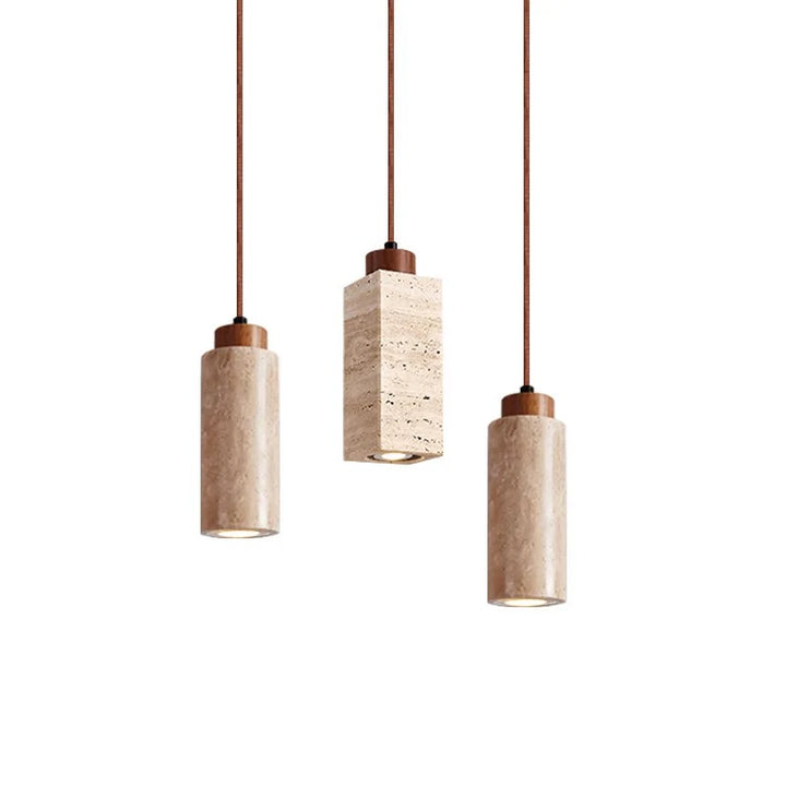 Modern Pendant Light with Natural Stone Shades