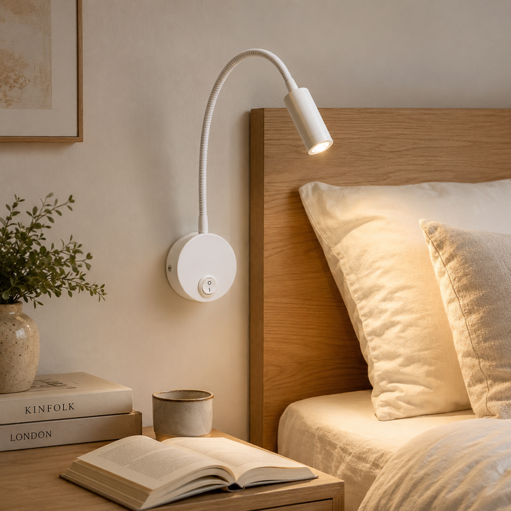 Modern Bedside Wall Light with a Flexible Arm (40 cm)