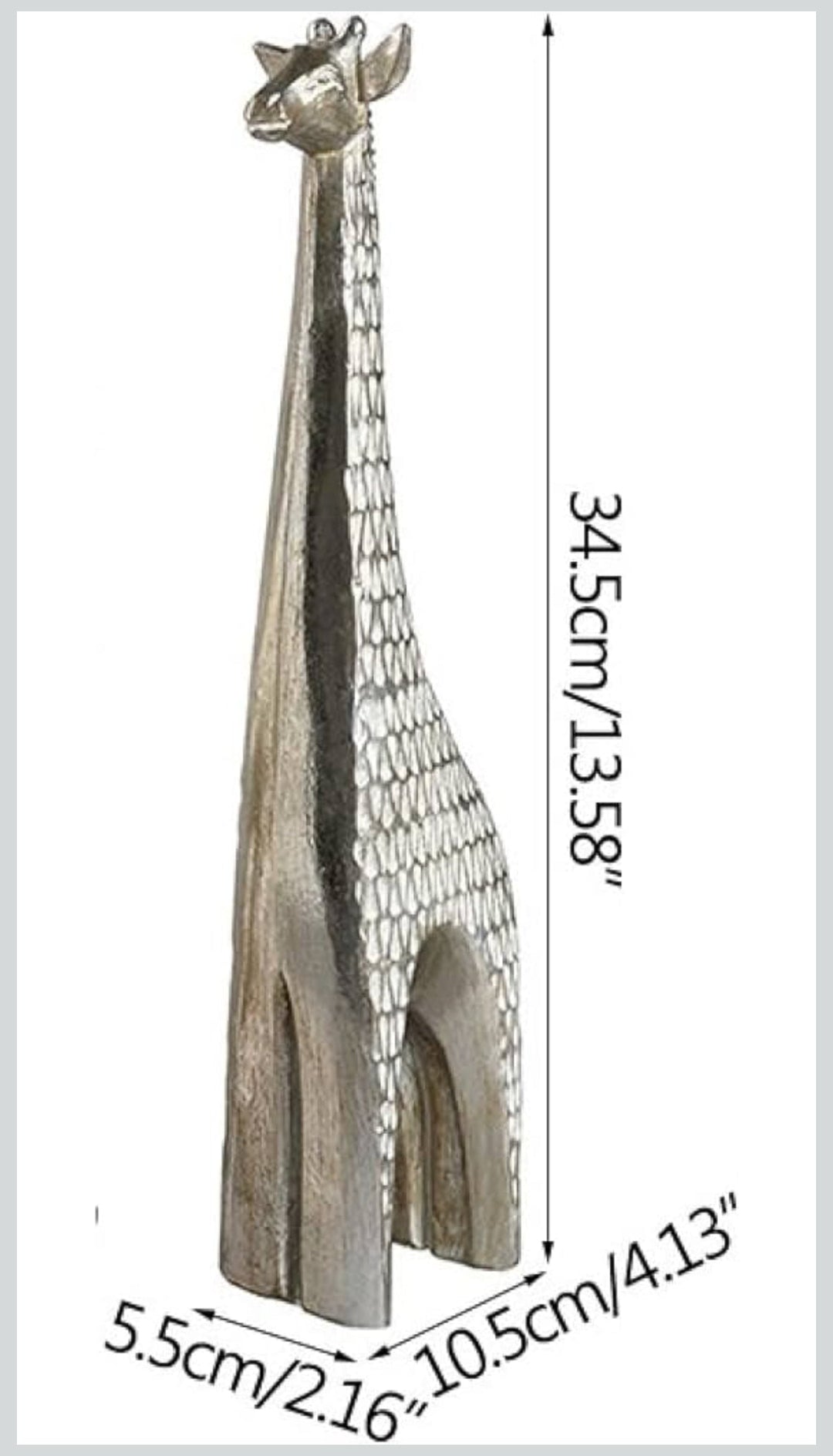 Silver Metal Giraffe Sculpture