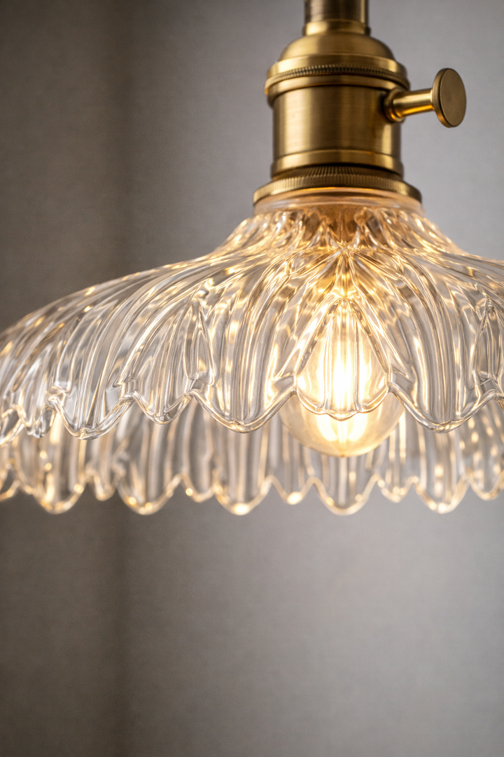 Vintage-Inspired Clear Glass Pendant