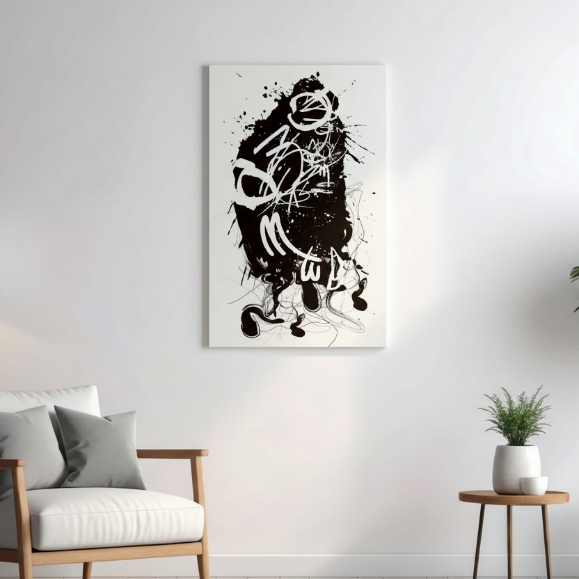 Modern Abstract Calligraphy Ink Wall Art