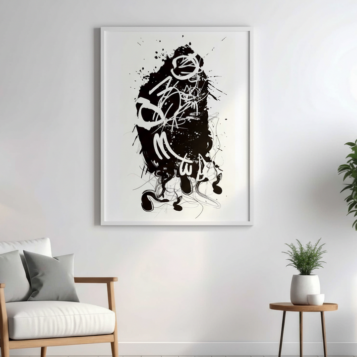 Modern Abstract Calligraphy Ink Wall Art