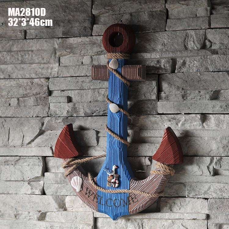 Rustic Blue Anchor Wall Decor