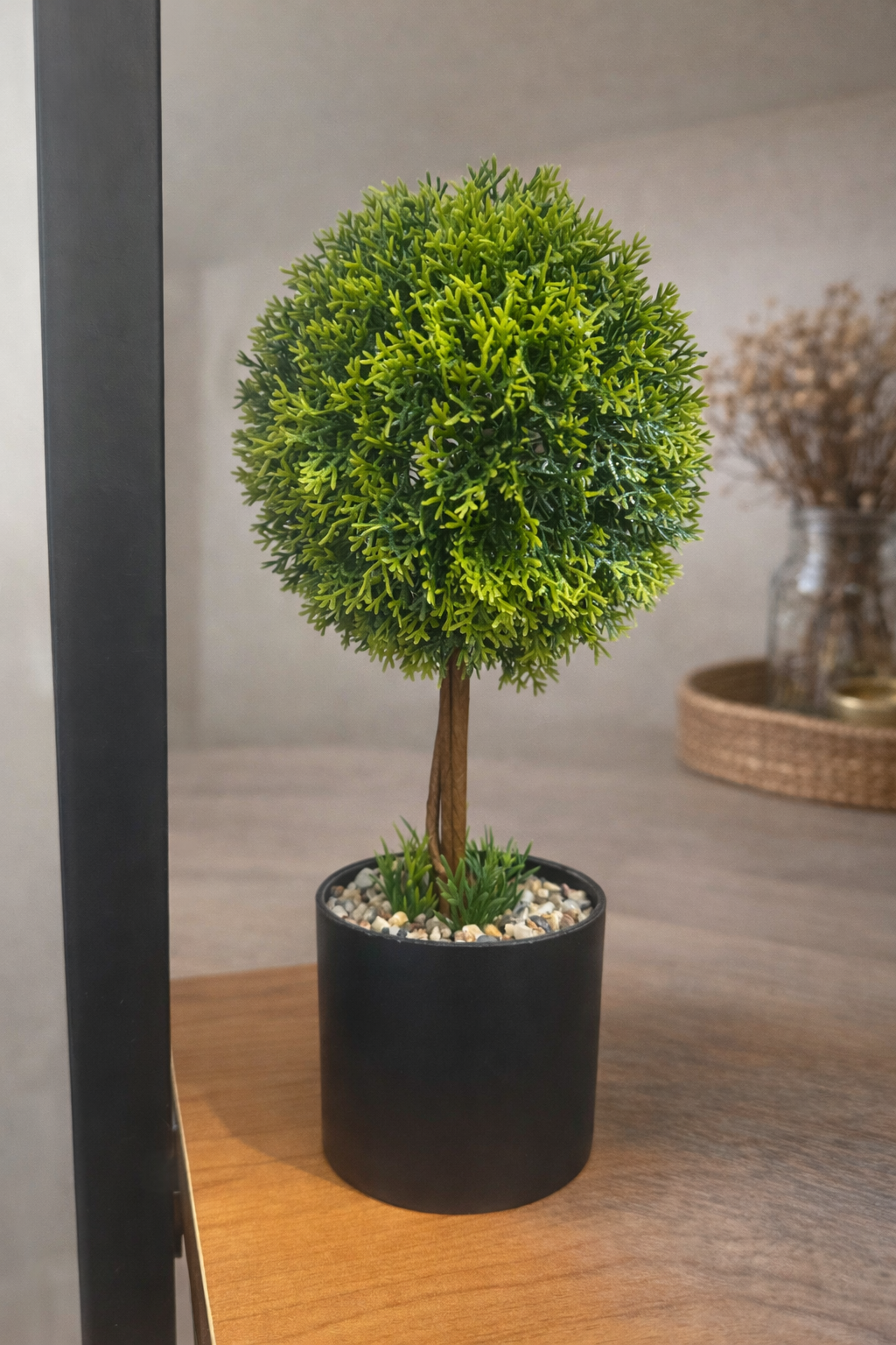 Artificial Topiary Ball Plant in Black Pot in 3 models