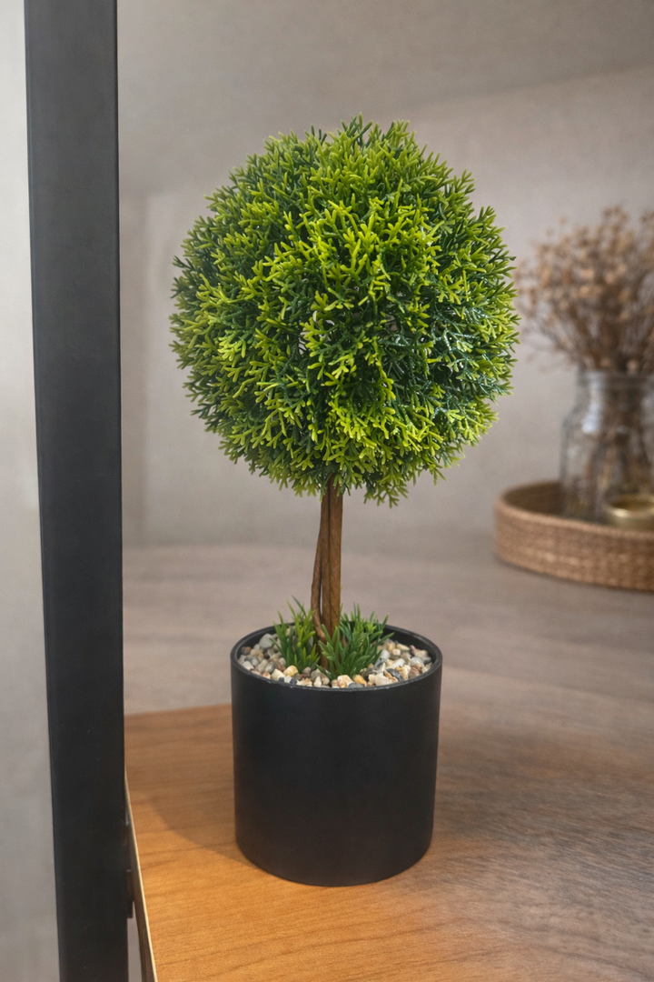 Artificial Topiary Ball Plant in Black Pot in 3 models