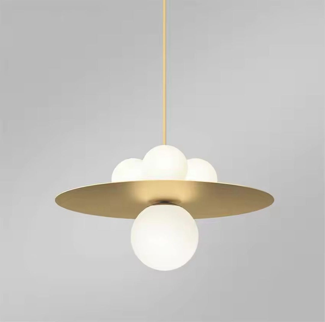 Gold Disc Globe Pendant Light