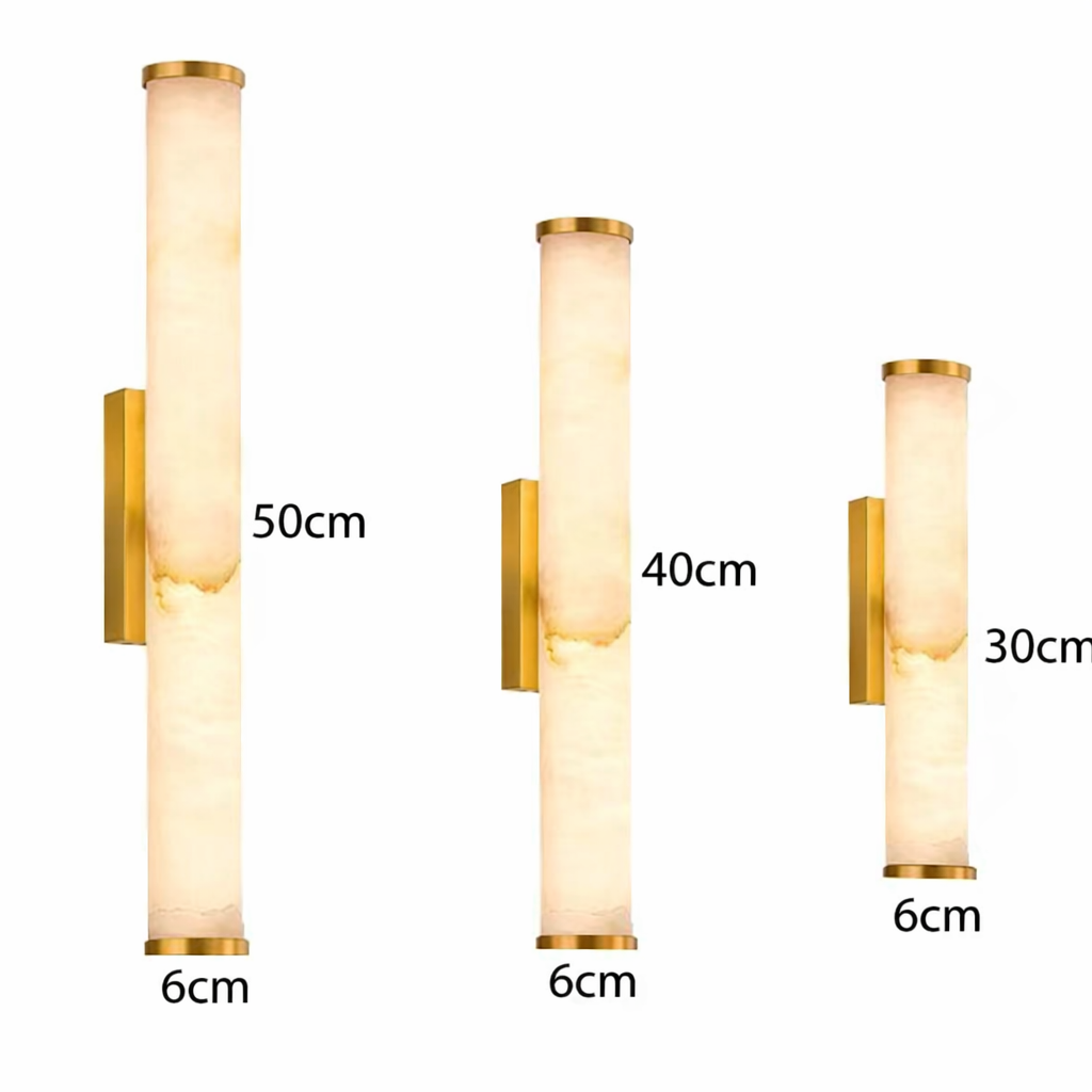 Modern Gold Marble effect Tube Wall Light