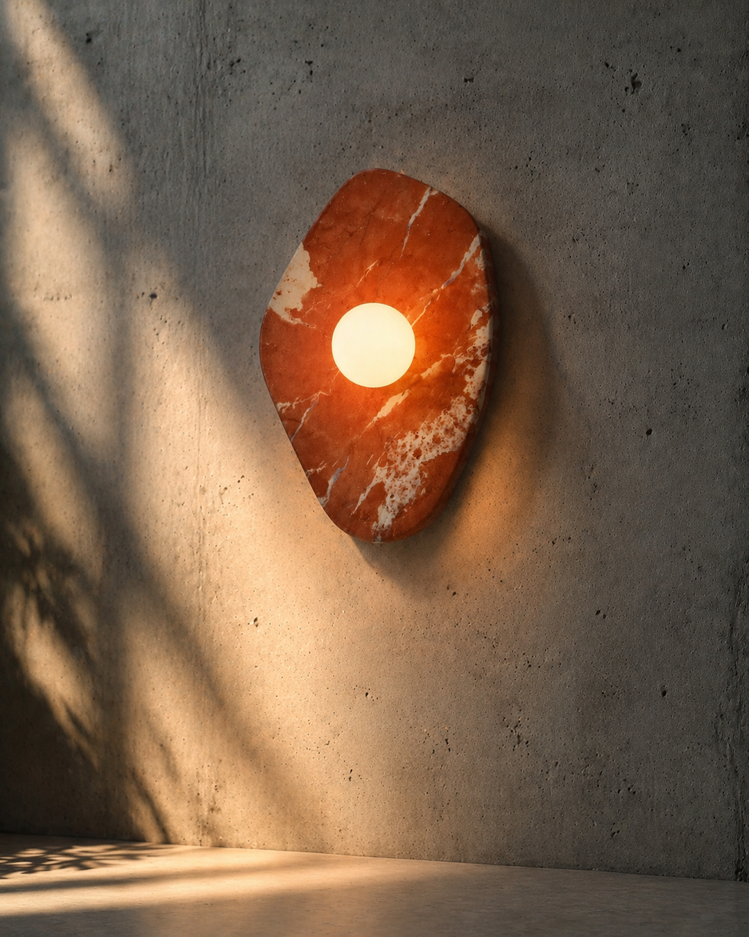 Red Marble Wall Light