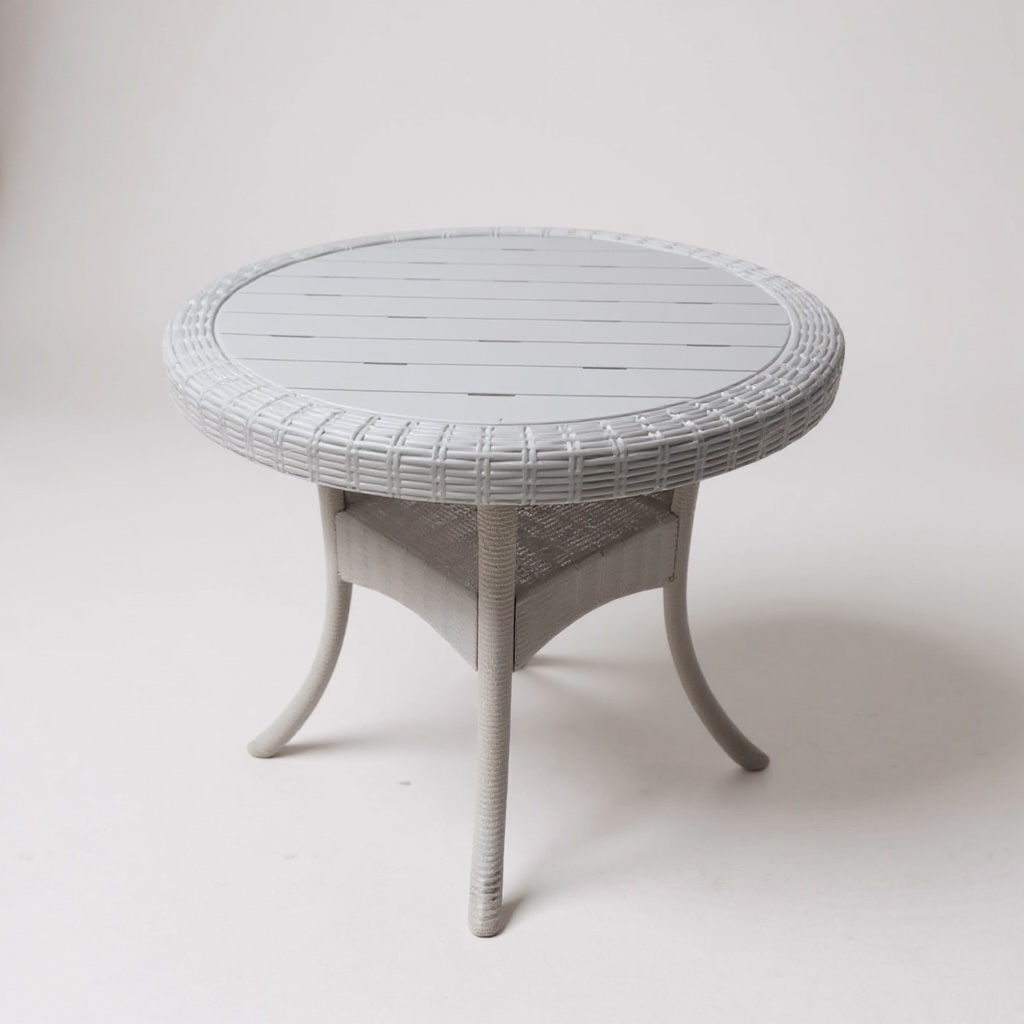 Florida White Round Outdoor Table