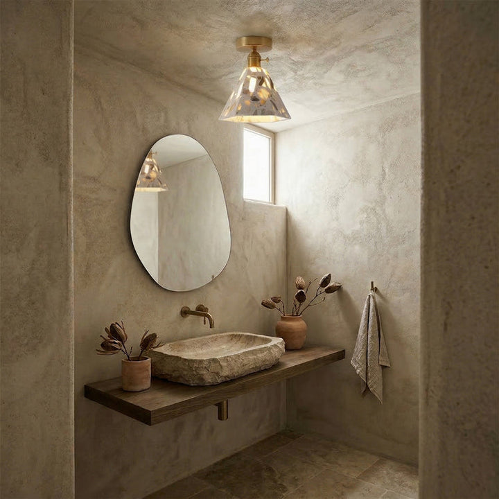 Brass Terrazzo Cone Pendant Light