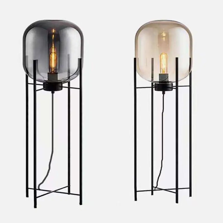 Smoked Glass Floor Lamp