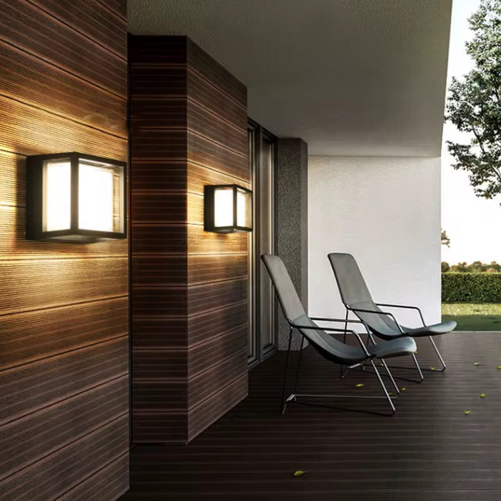 Modern Outdoor LED Wall Light in Black
