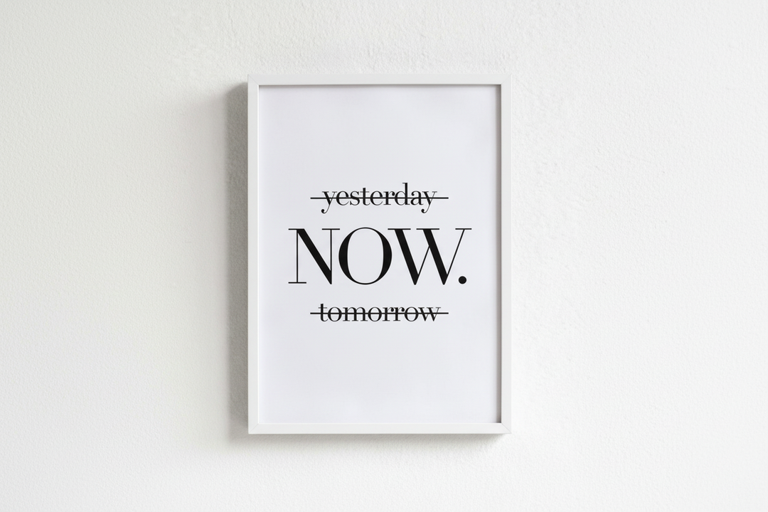 Minimalist NOW Typography Canvas